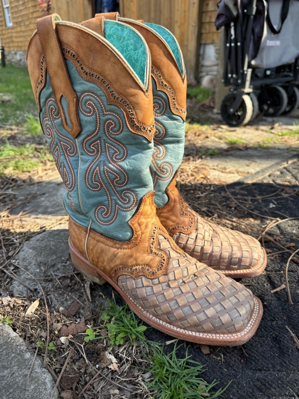 Corral Turquoise & brown Big Bass Arapaima Cowboy Boota - Picture 8 of 8